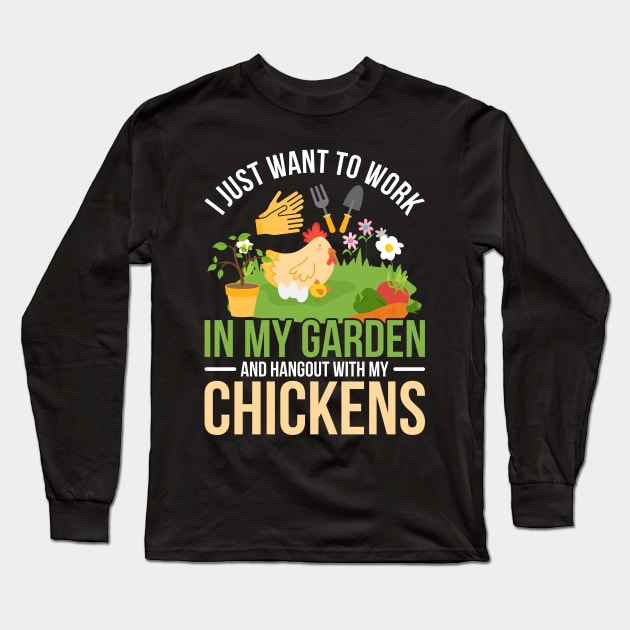 Farm Animal Garden Farmer Pet Chicken Long Sleeve T-Shirt by shirtsyoulike